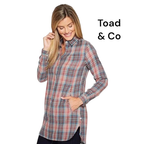 Toad&Co Tops - Toad & Co Mixo Plaid Tunic With Pockets Sz Medium